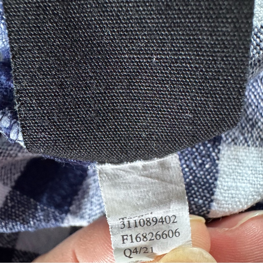 Who What Wear Sleeveless Lace-Up Dress in Navy Gingham, Medium - Picture 9 of 10